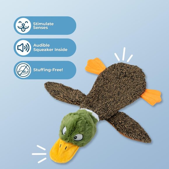 2-in-1 Stuffless Squeaky Dog Toys with Soft, Durable Fabric for Small, Medium, a - Picture 2 of 6